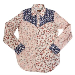 Scully Women's Floral Print Western Shirt Pearl Snap Buttons Size Medium Cowgirl